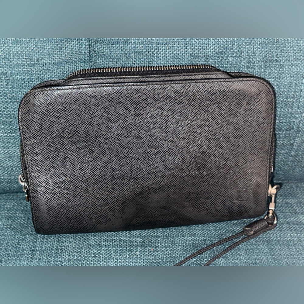 Louis Vuitton Black Textured Clutch